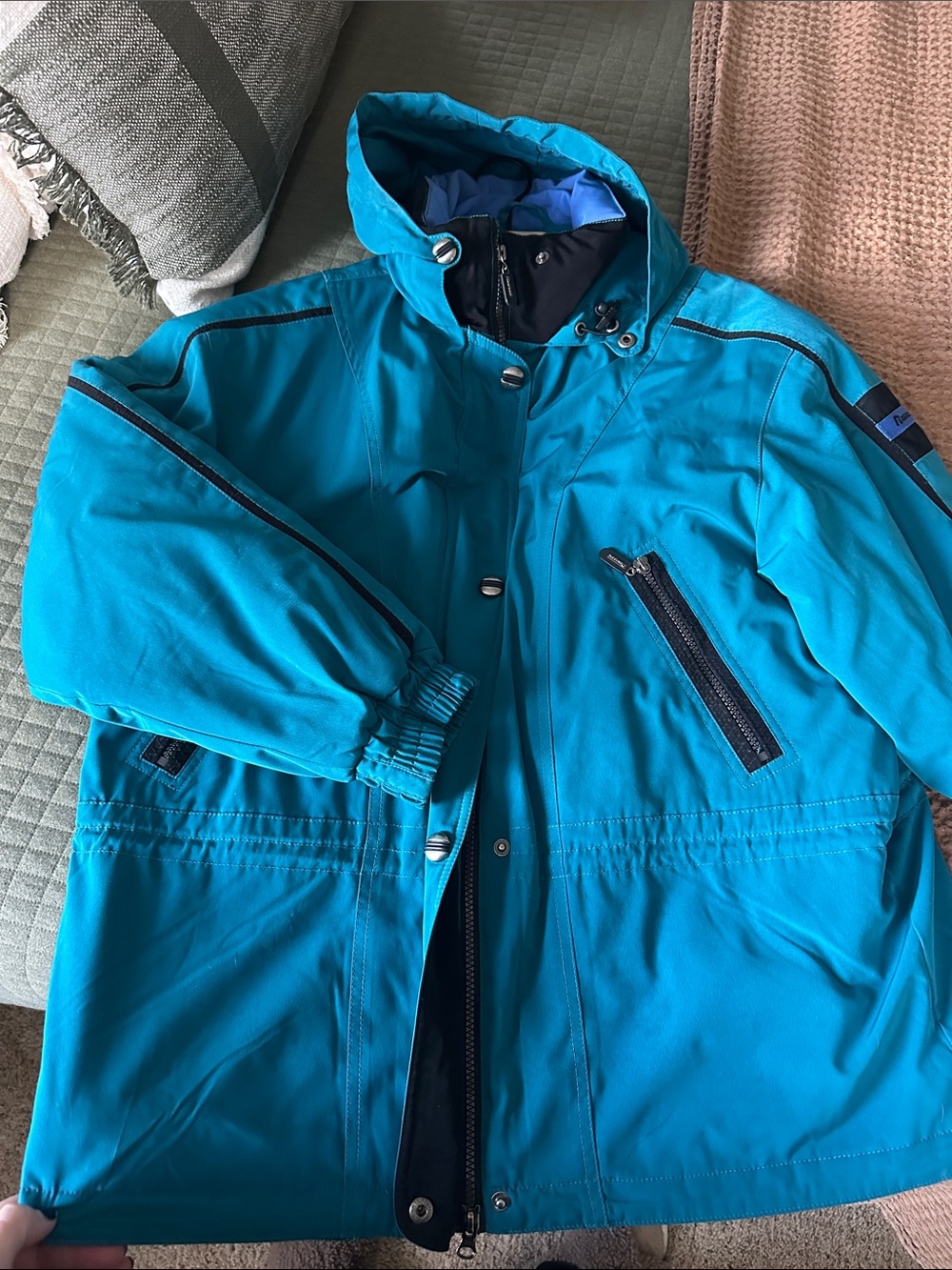 Women's Teal Hooded Ski Jacket